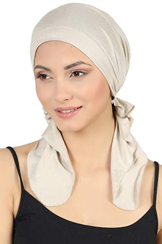 310nfMMMXsL.jpg Deresina Bandana de algodón con Nudo para pérdida de Cabello Umber