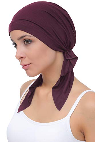 312BcoXLFokL.jpg Deresina Bandana de algodón con Nudo para pérdida de Cabello Mulberry