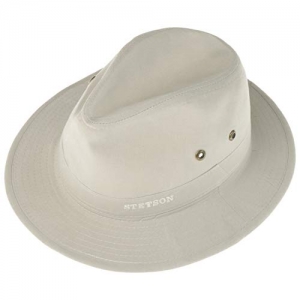 Stetson Sombrero vagabundo Traveller para Hombre - Sombrero Aventurero de algodón con protección UV 40+ - Sombrero de Exteriores Estilo Retro - Verano Invierno Beige claro