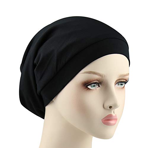 317CWS7OSLL.jpg Niñas Raso Forrado Slouchy Gorrita Tejida con Prima Banda elástica Negro