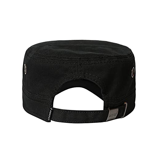 318ANcpl1OS.jpg CACUSS Gorra Militar 100% Algodón Robusta Gorra Plana Ajustable Army Sun Gorra de Senderismo Unisex Gorra de Béisbol Noir
