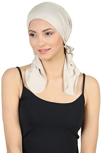 31AY8x7KyLL.jpg Deresina Bandana de algodón con Nudo para pérdida de Cabello Umber