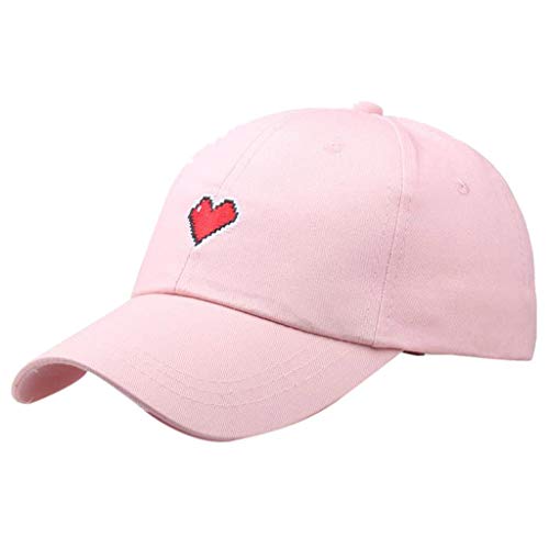 31Og4pq272BL.jpg Gorra de Béisbol Mujer Hombre Unisex Verano Aire Libre Amor Visor Sombrero Ajustable Gorra Color Sólido Sombrero Deportivo de Moda Aventuras Gorras de Sol Cámping Senderismo Pesca Rosa