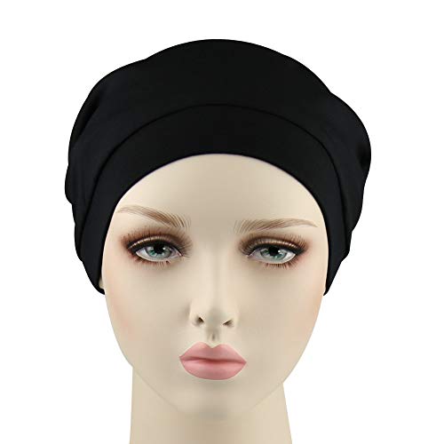 31TkjnwMDCL.jpg Niñas Raso Forrado Slouchy Gorrita Tejida con Prima Banda elástica Negro