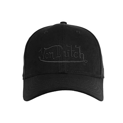 31V2BVo8AKpL.jpg Von Dutch Gorra de piel de camel para hombre Negro