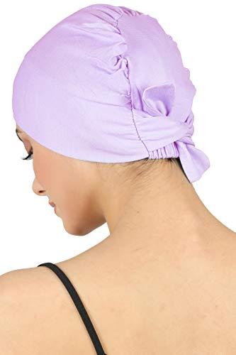 31VtgBzSEaL.jpg Deresina Gorro Unisex anudable por detras Tejido Doble Capa para quimio Lila