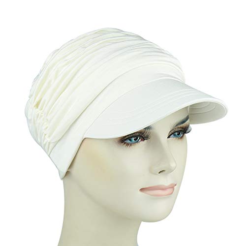 31WCjIAH3DL.jpg FocusCare Sombreros Suaves para Mujeres Chemo Gorra de béisbol de bambú Turbantes de pérdida de Cabello Navy White
