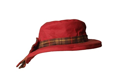 31Wstq5swHL.jpg Walker and Hawkes Sombrero de cera para mujer con nudo de lazo con ribete de tartán color rojo