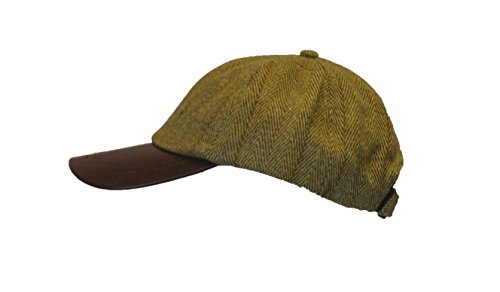 31Y8QAu67LL.jpg Walker and Hawkes Gorra de béisbol para niños Derby Tweed de piel talla única Salvia Claro