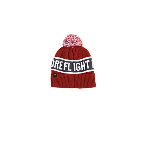 31ZXuup2B2BPL.jpg ALPHA INDUSTRIES Unisex Bobble Cap RBF Bobble Red