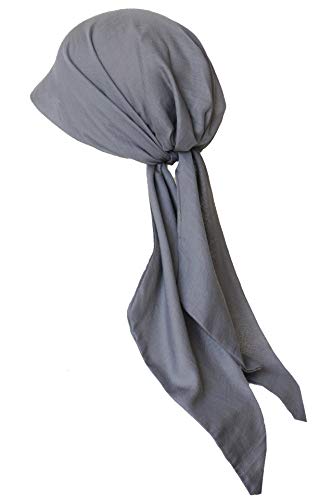 31cGwFKj7TL.jpg Deresina Pañuuelo anudable para pérdida de Cabello oncológico Cloud Grey Printed