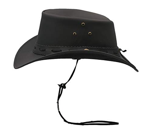 31cJcJSaB9L.jpg Walker and Hawkes Sombrero impermeable de piel de vacuno Negro