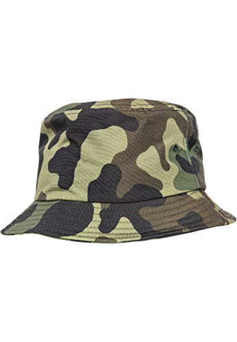 31gFDrwzr5L.jpg Flexfit Camo Bucket Hat 5003CB Streetwear Sombrero Verde Camuflaje