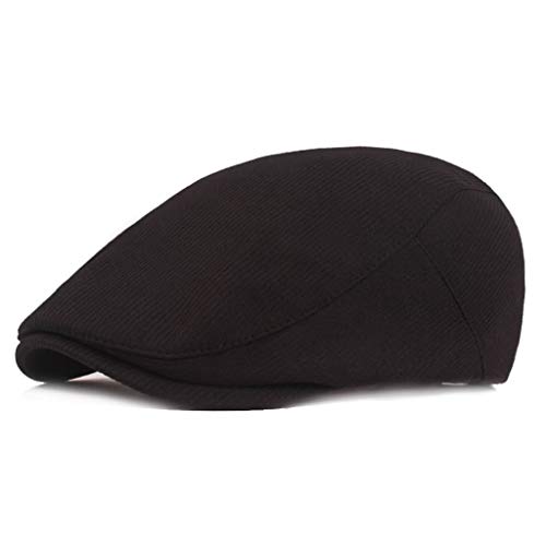 31pkX5w36XL.jpg MOVERV Sombrero Hombre Cálido y Confortable Boinas de Hombre Invierno Diseño Retro Boina de Hombre Algodón Sombrero Hombre Invierno Gorra Boina Negro-S-416