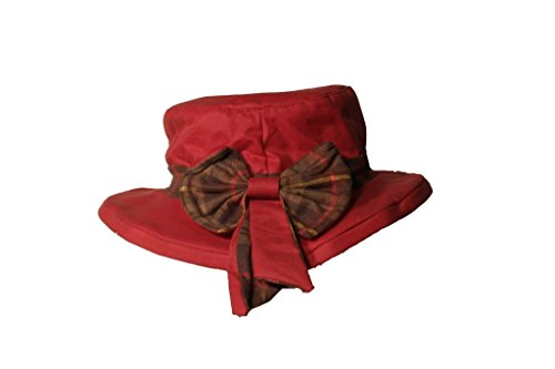 31sGvB9DxQL.jpg Walker and Hawkes Sombrero de cera para mujer con nudo de lazo con ribete de tartán color rojo