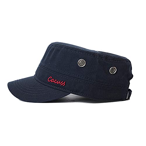 31t2BPi1Bz-S.jpg CACUSS Gorra Militar 100% Algodón Robusta Gorra Plana Ajustable Army Sun Gorra de Senderismo Unisex Gorra de Béisbol Azul