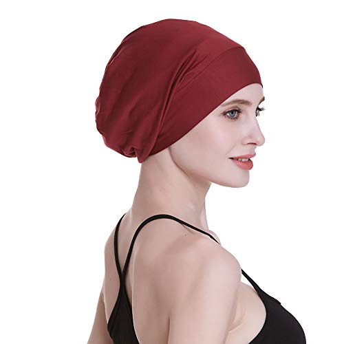 31ubkZfoMgL.jpg Gorro de seda con forro de satén interior de 19 mm 100% seda de morera exterior de bambú y viscosa natural transpirable para el cabello tela elástico.