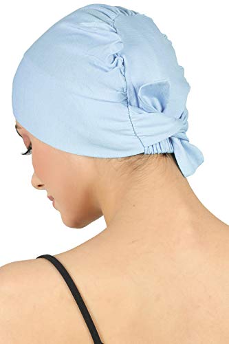 31xHqlJdqaL.jpg Deresina Gorro Unisex anudable por detras Tejido Doble Capa para quimio Baby Blue