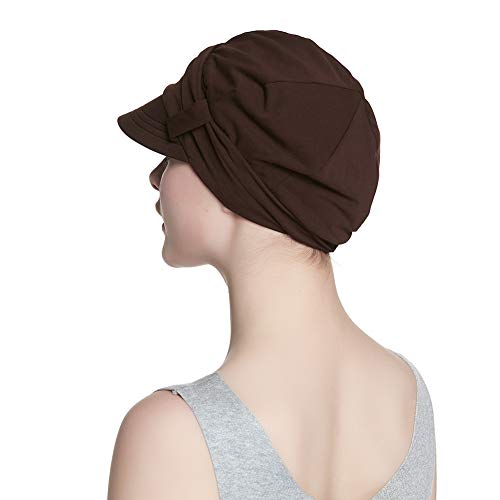 31xZBmuzhWL.jpg Alnorm Conjunto de Bufanda y Sombrero de Vendedor de periódicos de Fibra de bambú Transpirable para Mujer Diamantes de cafe