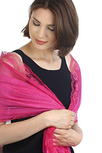 41-OK4w5wfL.jpg Deresina Pashmina Chal 100% algodón Extra Larga para quimio Cherry