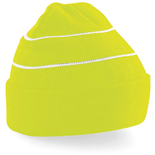 411VlXPtQvL.jpg Beechfield Enhanced-Viz Hi-Vis Knitted Winter Hat Gorra de bisbol Unisex Adulto Naranja Fluorescente
