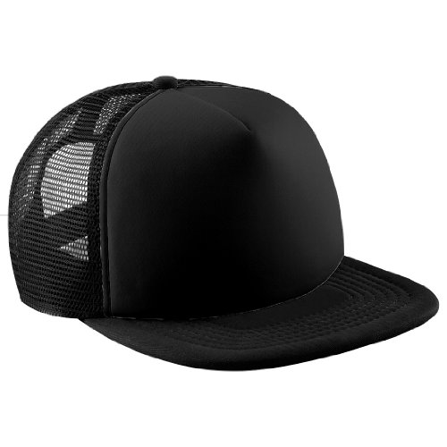 4126Ad9efaL.jpg Beechfield - Gorra Visera hombre chico Media tejido nido de abeja transpirable - Modelo Vintage Negro