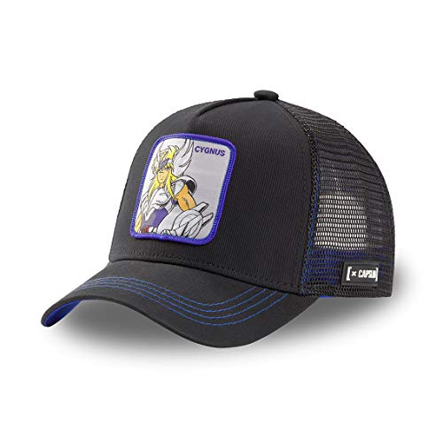 412BAmEtgW2L.jpg Capslab Gorra de béisbol para Hombre Saint Seiya Hyôga du Cygne Noir