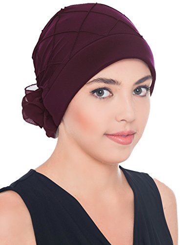 412BFrvQSjnL.jpg Deresina Turbante Estampado en Rombos para perdida de Cabello Púrpura