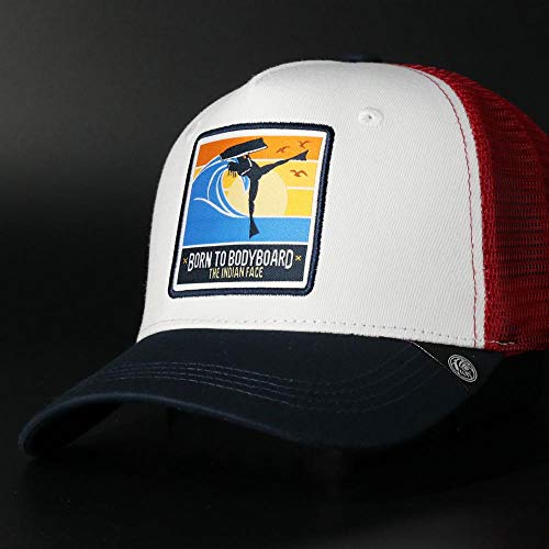 412BXHsoEUfL.jpg The Indian Face Born To Bodyboard Gorra de béisbol Unisex Adulto Blanco