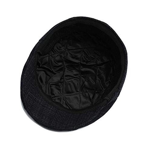 412BfIMHRVwL.jpg Adantico Sombrero de Invierno para Hombres Gorra Plana Boina Gorra a Cuadros Newsboy Caps Negro A