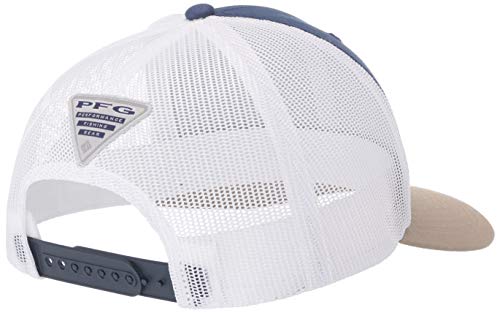 412BmG9QKfuL.jpg Columbia PFG Mesh Snap Back Ball Cap - PFG - Tapa de Bola Trasera de Malla Mujer Carbono Blanco Colmillo Marlin