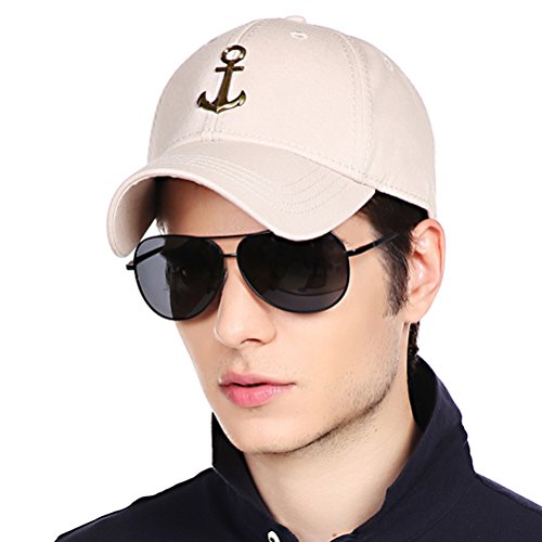 413IS56ksEL.jpg CACUSS Sombrero de golf estructurado con cierre de hebilla ajustable para deportes de vela para Hombres Beige