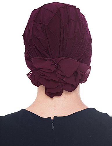 413NiELSsjL.jpg Deresina Turbante Estampado en Rombos para perdida de Cabello Púrpura