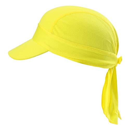 4146FwMoXKL.jpg Arcweg Pañuelo de Cabeza Bandanas Verano Gorros Piratas con Visera Transpirable UV Protección UPF 50+Deportes al Aire Libre Amarillo