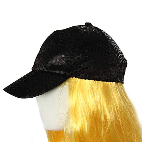 414Hj0UPz7L.jpg Gorra de Mujer Moda Lentejuelas Estrella Rhinestone Sombrero Gorra de Sol Hip Hop Color Sólido Ajustable Verano Deportes Al Aire Libre de Protección Sola para Bailando Cámping Pesca Negro