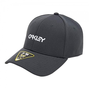 Oakley Men 6 Panel Stretch Metallic Snapback Adjustable Hats Small Medium Uniform Grey
