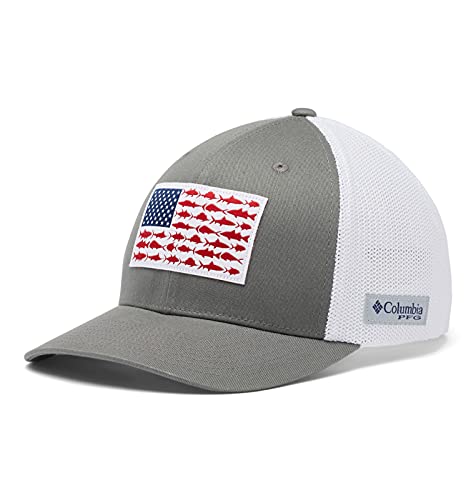 414ppKrbPWS.jpg Columbia PFG Mesh Fish Flag Ball Cap - Sombreros de Pesca Unisex Adulto Titanio Blanco