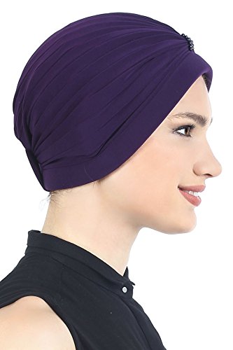 414q5RptiLL.jpg Deresina Turbante con Detalle de Perlas para pérdida de Cabello Mora