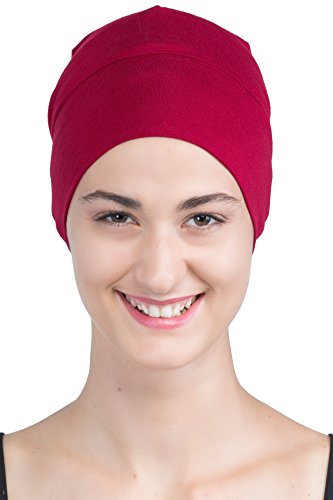 4152nlxzGlL.jpg Deresina Wrap Fit Gorro de Dormir Ajustado para pérdida de Cabello Burgundy