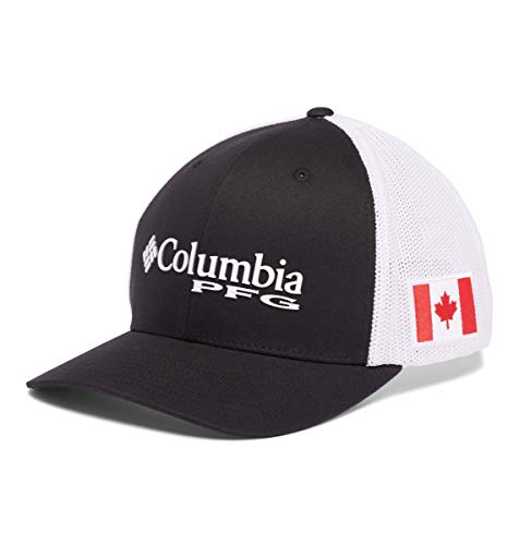 415bVv-D9qL.jpg Columbia PFG Malla Bola Cap Unisex Color Negro Bandera de Canadá