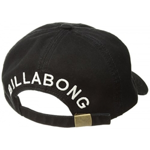 Billabong Sombrero de béisbol ajustable de algodón lavado para mujer Negro Blanco