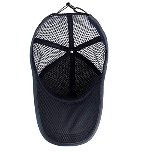 416RbSpBJVL.jpg Negro Gorra de Golf Gorra de Beisbol Moda Tapa de Color Sólido con Ancho Ajustable Sombreros Deportes de Algodón Malla Transpirable Gorra Sombreros de Sol Gorras Cámping Senderismo Pesca Bádminton Negro