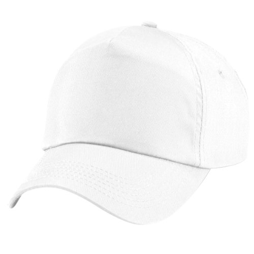 416cQ98kR2L.jpg Beechfield - Gorra Visera Básica - 5 paneles Blanco
