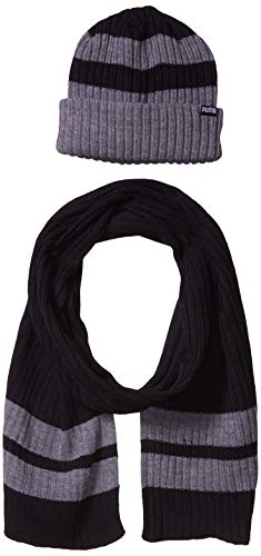 418OnWH5D6L.jpg PUMA Men Evercat Beanie and Scarf Set Black One Size