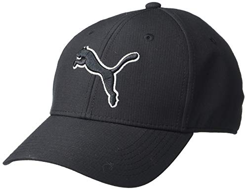 418Y2hFrXRL.jpg PUMA Gorra de ajuste elástico para hombre Negro Plateado