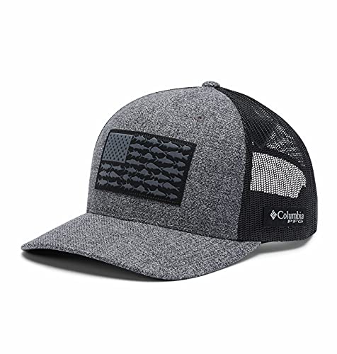 418pwV71PkS.jpg Columbia Unisex PFG Gorra de bola de malla a presión con bandera de pescado Negro