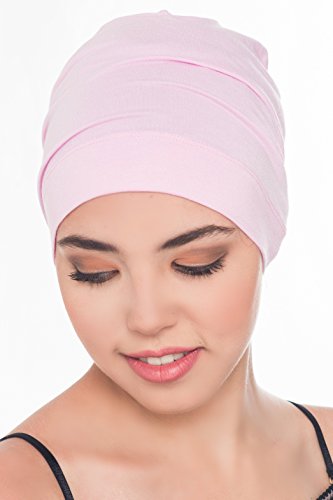 419QAEh5fTL.jpg Deresina Gorro de bambú Unisex para quimio Uso en Interior (Daisy Pink)
