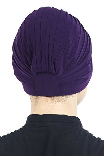 419kX2B7j6yL.jpg Deresina Turbante con Detalle de Perlas para pérdida de Cabello Purpura