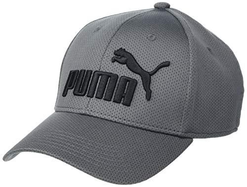 41AIDQx8beL.jpg PUMA Gorra de ajuste elástico para hombre Gris