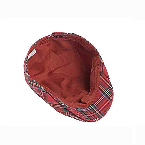 41Ab7ckmcGL.jpg Adantico Unisex de la Boina Sombrero Diseño de Rejilla Rojo